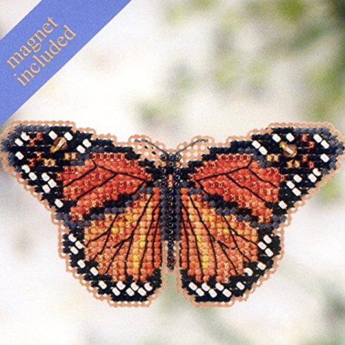 Monarch Butterfly Beaded Counted Cross Stitch Ornament Kit Mill Hill 2012 Spring Bouquet MH18-2105