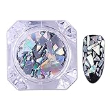 BORN PRETTY Laser Nail Sequins Holographic Gold Silver Glitter Paillette Nail Art Flakes Silver