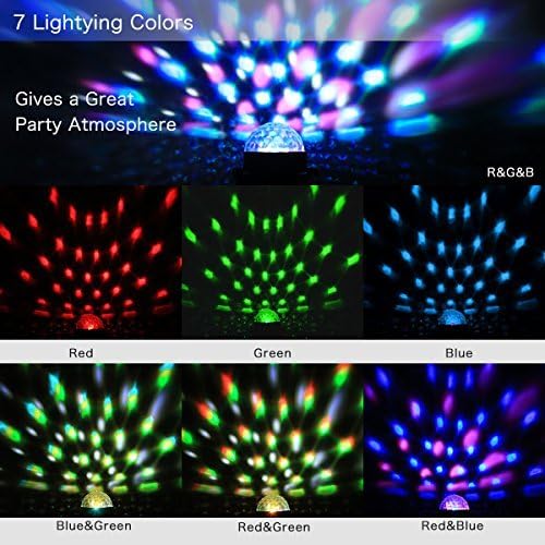 YiYiBa Party Lights,Disco Ball DJ Lights RGB Stage Lighting Strobe LED 11 Color Changing Sound Activated Magic Ball Effect Strobe Lights with Remote Control For Dj Club Bedroom Kids Birthday(2 PACK)