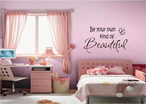 Quote It! - Be Your OWN Kind of Beautiful Chocolate Brown Vinyl Wall Lettering Stickers Quotes and Sayings Home Art Decor Decal