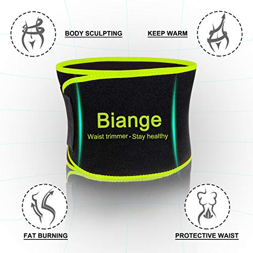 Biange Waist Trimmer for Women & Men Sweat Waist Trainer Slimming Belt, Stomach Wraps for Weight Loss, Neoprene Ab Belt Low Back and Lumbar Support - Thumbnail 3