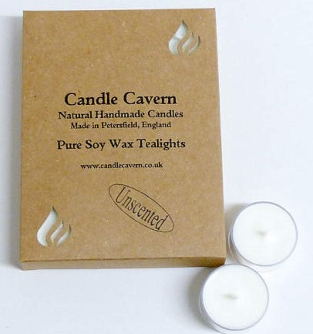 Candle Cavern 24 Pure Soy Wax tealights Unscented & Uncoloured