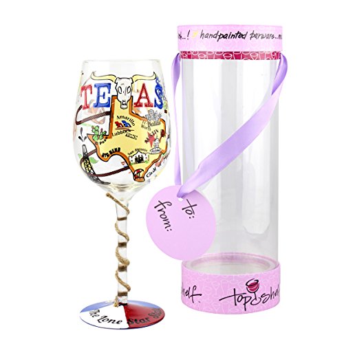 Top Shelf Texas Wine glass, 15 oz, Multicolored Pricepulse