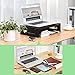SONGMICS Bamboo Wood Monitor Computer Riser with Storage Organizer Office Desk Laptop Cellphone TV Printer Desktop Container Black ULLD211BK
