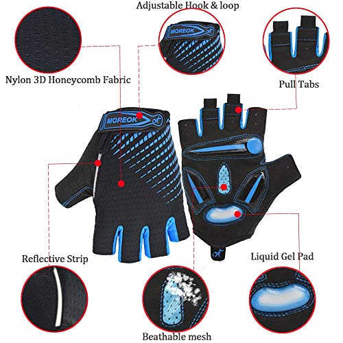image for BIKINGMOREOK Cycling Gloves Half Finger Shockproof MTB Bike Gloves Ref