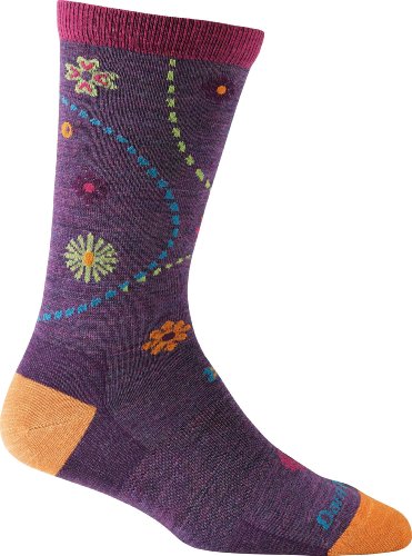Darn tough garden crew light cushion sock - women s plum medium