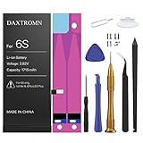 DAXTROMN Replacement Battery Compatible with iPhone 6S - Repair Kit with Tools, Adhesive Strips - New 1715mAh 0 Cycle Battery - 2 Years Warranty