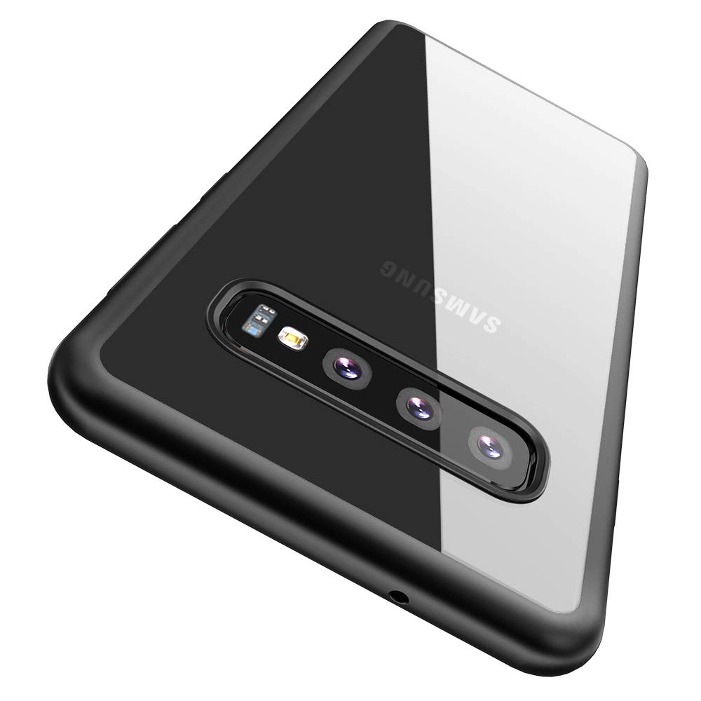 Joyguard Hybrid Compatible with Samsung Galaxy S10 Plus Case, Hard Clear PC & Flexible TPU Frame [Slim-Fit] [Shock Absorption] Cover, Black