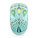 FD V8 Wireless Mouse Battery Included, 2.4G Cute Colorful Animal Slim Silent Travel Cordless Mouse Optical Designed Mice with Nano Receiver Compatible for Laptop Computer PC Chromebook (Green Peacock)