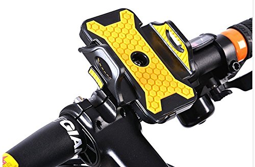 Geekercity Universal Bike Handlebar Mount Holder - 360 Degrees Rotating Motorcycle Bicycle MTB Dual Grip Clip Holder Stand Cradle for Most Mobile Cell Phone Smartphones GPS Apple iPhone 6 Plus/6/5/5S/5C/4/4S Samsung Galaxy S6 S5 S4 S3 S4 Mini Note 4 Note 3 Note II Nexus Mega Alpha Edge, LG G3 G2 G Flex Realm LS620 Tribute Ultimate 2, HTC One M8 M7 8X Desire 816 610, Motorola Moto X E G, Droid Turbo, Google Nexus 6, Droid Ultra, Droid 4, Droid Mini, Droid Maxx, Nokia Lumia 928 820 635 520 530 510 521, Lenovo S8 S898T A850, Huawei Ascend Y530