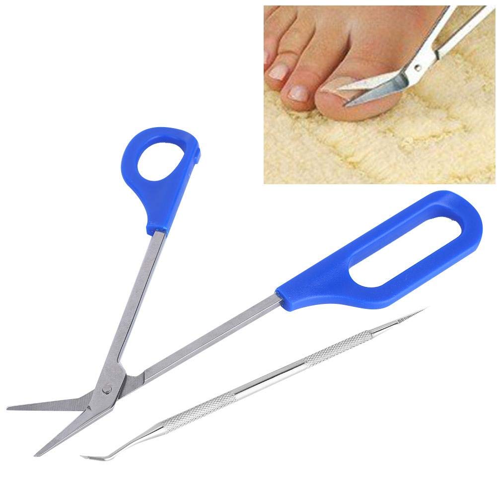 Long Handled Toe Nail Scissors Pedicure Tools Stainless Steel Nail Scissors Nail Clippers Cutters for Fingernail & Toenail Dead Skin Removal