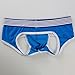 Clearance!Men Hot Mesh Hollow Out Striped Buttock JockStrap Thongs Underpants (M, Blue)