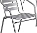 Flash Furniture Lila 4 Pack Silver Metal Restaurant Stack Chair with Aluminum Slats