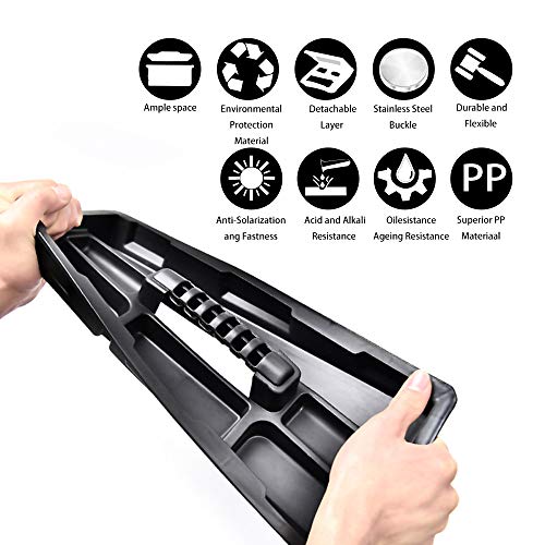 GANCHUN 16-Inch Metal Toolbox, Stainless Steel Tool Box Tool Organizer - Thumbnail 2