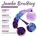 6 Pcs Ombre Braiding Hair Purple To Blue To Pink Ombre Braiding Hair Synthetic Hair Crochet Braids 100g Fiber 24inch Jumbo Braids Hair Extensions (Purple to Blue to Pink#C26)