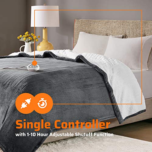 Degrees of Comfort Soft Sherpa Heated Electric Blanket Twin XL Size