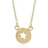 ARTISANJEWELS Celestial Star Charm Necklace for Women | 14K Gold Plated Necklace | Handmade Hypoallergenic Dainty Jewelry | Minimalist & Love Necklace 20inch