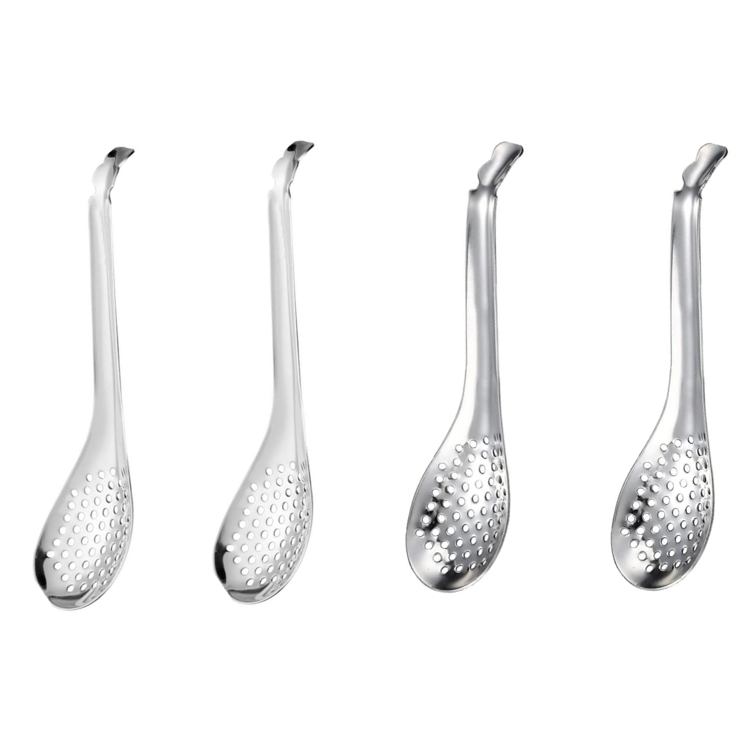 BOBOZHONG 4-Piece Stainless Steel Spherification Spoon, Caviar Spoon Strainer, Kitchen Strainer, Modern Style