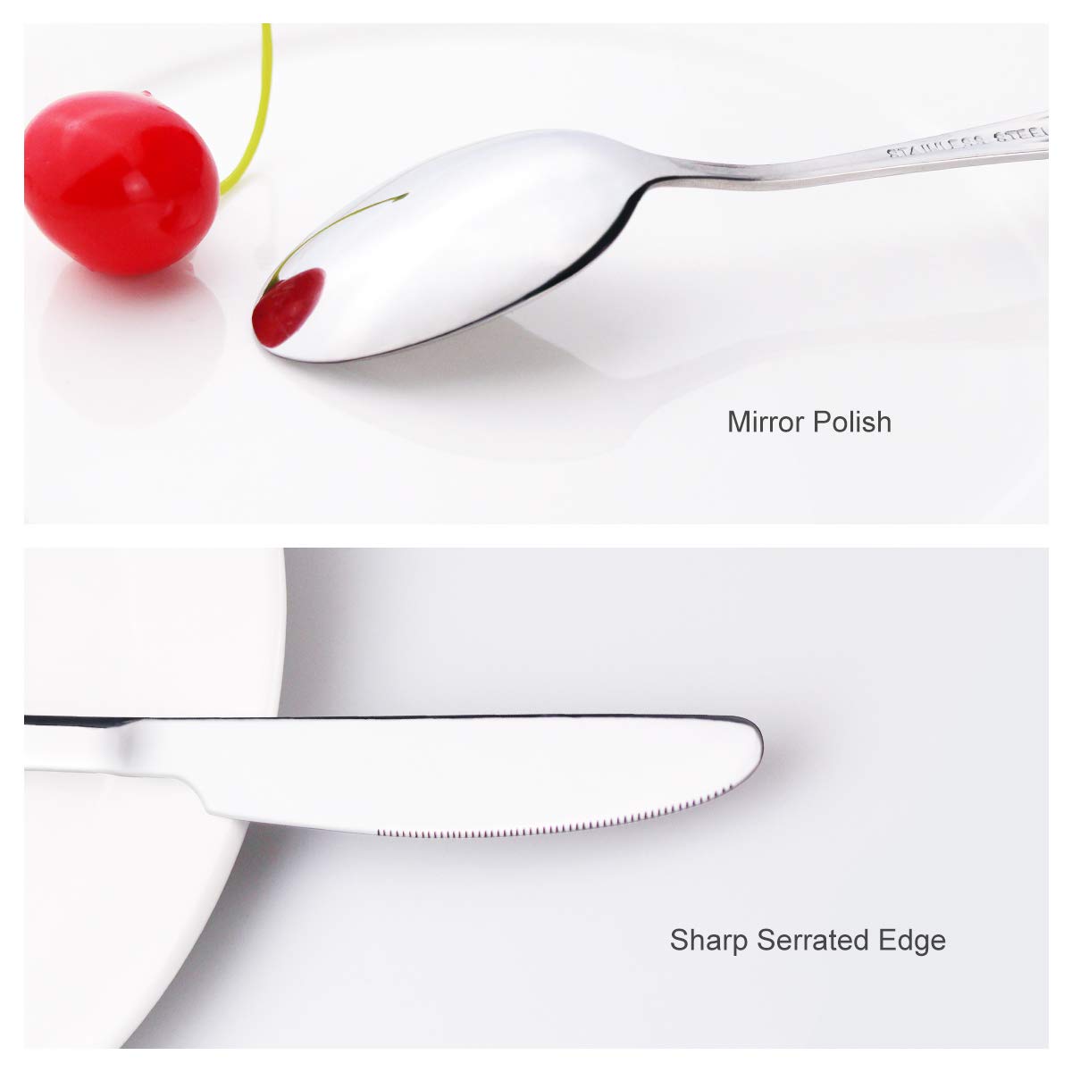 Hippih Food Grade Stainless Steel Flatware 20 Piece Anti-Scald Metal Cutlery Set