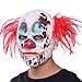 Halloween Clown Mask Full Head Latex Scary Clown Mask with, White, Size Large