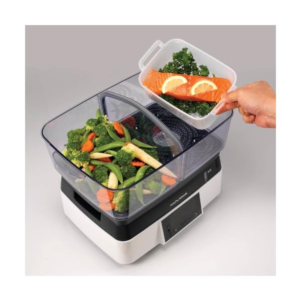 Morphy-Richards-Intellisteam-Compact-Food-Steamer-6L-Digital-Display-White-Electric-Food-Steamer Morphy Richards 48775 Intellisteam Compact Food Steamer 6L Digital Display White Electric Food Steamer, Black