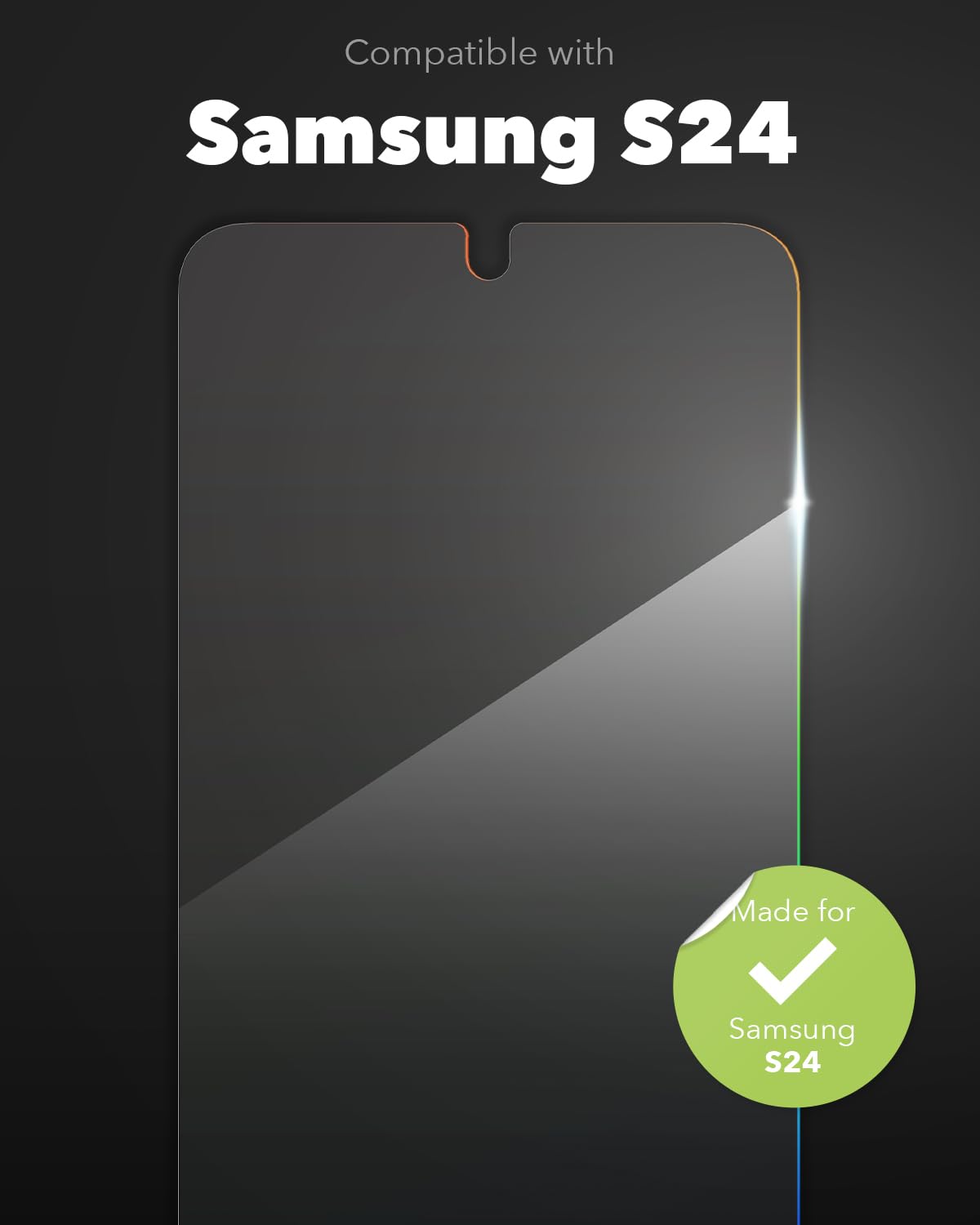 ZAGG InvisibleShield Fusion Samsung Galaxy S24 Screen Protector - Flexible Hybrid Protection, Unbreakable Polymer, High-Definition Clarity, Eco-Friendly, Biometric Tech Compatible