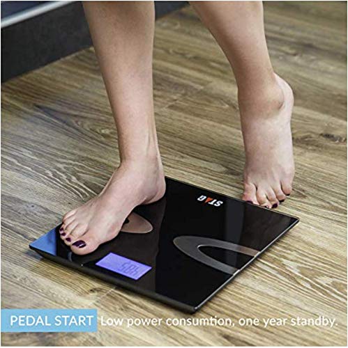 Bluetooth Digital Body Fat Scale - Best Smart Wireless Body Composition Analyzer with iOS and Android App for Body Weight - Amazing Bathroom Scale - Fat - Water - Bmi - Muscle Mass - 396lbs (black4)