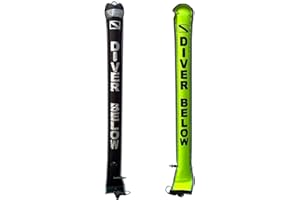 Kinno Scuba 4FT/5FT Full Reflective Binding and Words, Dive SMB Surface Marker Buoy, Ultra-high Visibility Inflatable Scuba Signal Tube, Safety Sausage Surface Signal Marker Buoy