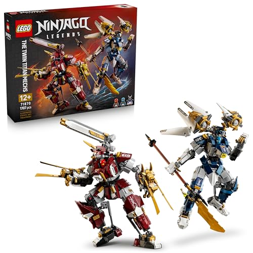 Ninjago Titanes Robot Gemelos – Figuras Articuladas de Robots de Juguete y 3 Minifiguras Inc. Kay y NYA – Decoración del Dormitorio – Regalo de Cumpleaños para Niños de 12+ Años y Fans – 71870