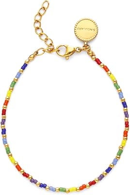 Pulsera Mujer Rainbow Colors Acero Baño Oro