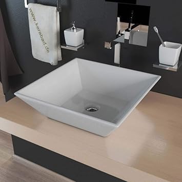 Waschbecken KBW049 Keramik Waschtisch Waschschale Aufsatzwaschbecken