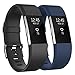 Vancle Fitbit Charge 2 Bands, Classic Adjustable Comfortable Replacement Strap for Fit bit Charge 2 (No Tracker) (Black Blue, Large)