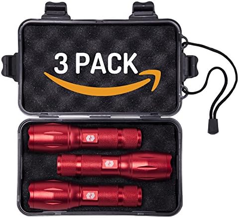 BLAZERAY MINI 3 PACK Tactical LED Flashlight 800 Lumens Aluminum Alloy Zoomable Lens x2000 5 Modes Water Resistant Capable for All EMERGENCIES!