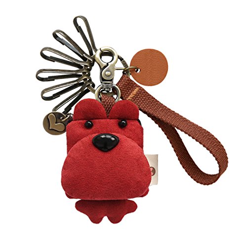 SUPERCB Cion Purse Small Bag Key Ring Keychain Wallet Dog Toy For Women Red