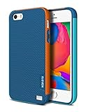 iPhone 5S Case, ELOVEN iPhone SE Case Hybrid Impact Resistant Anti-Scratch Shockproof Cover Slim Non-slip Grip Soft TPU & Hard PC Bumper Protective Case Shell for Apple iPhone SE 5S 5 - Dark Blue