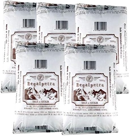 Regalpetra Fino イタリア シチリア島産岩塩 粉状 直輸入 新作からsaleアイテム等お得な商品満載 1kgｘ5個セット ロックソルト 業務仕様 シチリア島の天然の岩塩鉱から採掘された塩