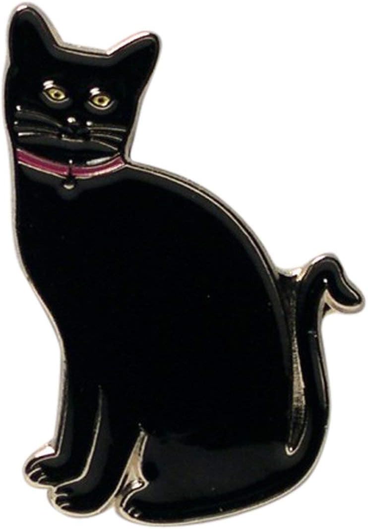 Pin ManiaLucky Black Cat Feline Metal Enamel Pin Badge Lapel Brooch Kitty
