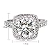Yoursfs Crystal Cocktail Ring Ladies 18ct White Gold Plated Engagement Rings for Women (Clear, 8)