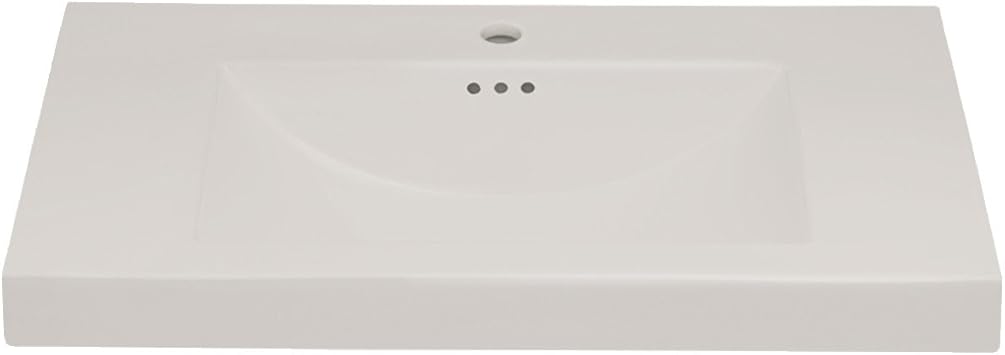Maykke 32 W X 20 D Leith Ceramic Single Vanity Top With Integrated Sink And Single Faucet Hole Drop In Bathroom Countertop Biscuit Ysa2180301 Amazon Com
