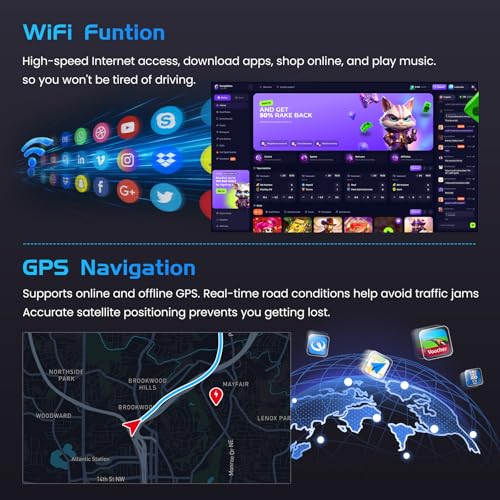 Inefala 4+64G Android 15 Radio para Peugeot 207 2006-2015 con 9'' In-Cell Pantalla con Wireless Carplay y Android Auto Mirror Link Radio FM/RDS GPS WiFi Bluetooth SWC Cámara Inversa