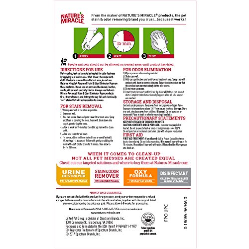 image for Nature's Miracle Pet Stain and Odor Remover Foam Aerosol Sprays