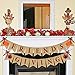 Friendsgiving Banner Burlap | Thanksgiving Decorations | Thanks Giving Burlap Banner | Rustic Friends Giving Turkey Pumpkin Bunting for Thanksgiving Party Supplies Fireplace Mantle Decor