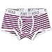 Voberry 5PC Pink Heroes Mens Sexy Boxer Briefs Cotton Striped Underwear Shorts Soft Underpants (L)