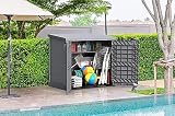 Duramax Cedargrain StoreAway 1200L Plastic Garden Storage Shed Grey view 18