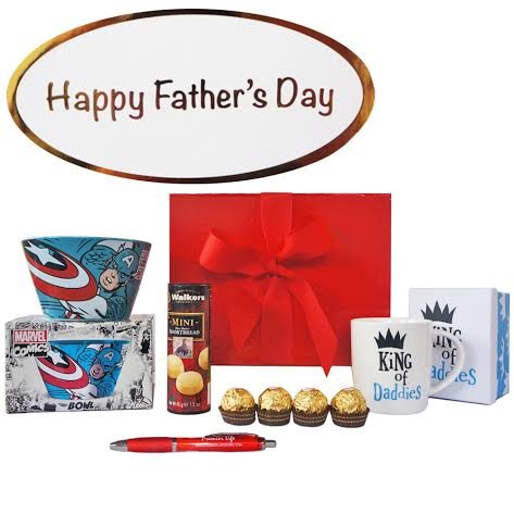 Father's Day Marvel Comics Gift Box with Captain America Bowl, Daddy Mug, Ferrero Rocher & Mints