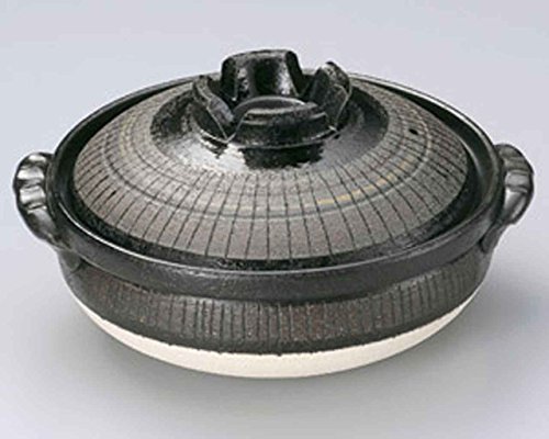 Black Tokusa for 3-4 persons 9.8inch Donabe Japanese Hot pot Black Ceramic Made in Japan