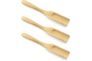 ZYAMY 3PCS Wooden Loose Tea Scoop Tea Spatula Long Handle Scoop Natural Bamboo Wooden Scoop 7 inches long Used for Scooping Coffee Powder Spices Jam Seasoning Spoons