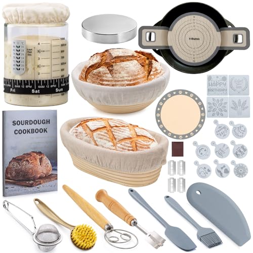 Friheten Sourdough Starter Kit,Sourdough Bread Baking Supplies,40oz
