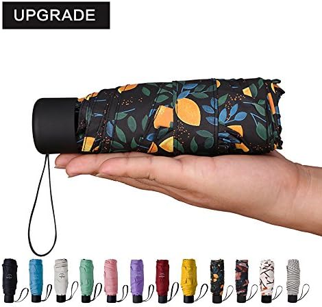 NOOFORMER Mini Travel Sun&rain Umbrella - Light Compact Parasol with 95% UV Protection for Men Women Multiple Colors