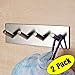 KES Self Adhesive Hooks Rail Rack Sticky Stick On Coat and Robe Key Hook SUS 304 Stainless Steel Brushed Finish 4-Hook 2-Piece, A7063H4-2-P2